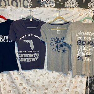 Nike Gray and Black Short Sleeve Tees Versatile Style Dallas Cowboys